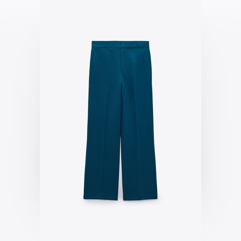 Zara Teal Wide-Leg Trousers